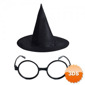 Harry Potter Büyücü Şapkası ve Büyücü Gözlüğü Siyah Renk