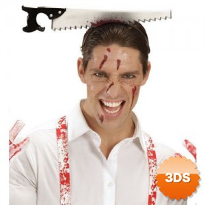 Kafaya Saplanmış Halloween Kanlı Testere Şaka Tacı