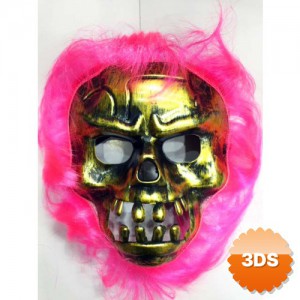Cadılar Bayramı Pembe Saçlı Maske