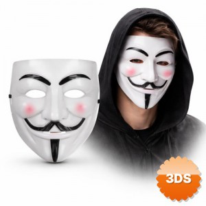 V Mask Premium Vendetta Beyaz Maske Guy Fawkes Stil