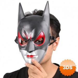 Kırmızı Gözlü Siyah Batman Maske Lastikli Batgirl Maskesi 28x17 cm