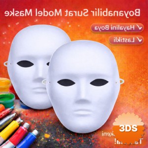 Boyanabilir Surat Model Maske Lastikli Kendin Tasarla