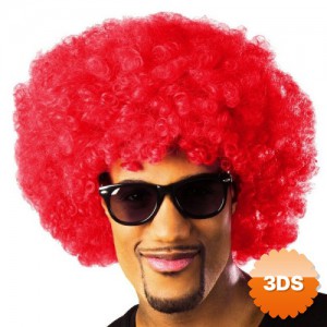 Kırmızı Renk Kıvırcık Afro Bonus Peruk