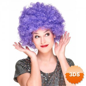 Mor Renk Kıvırcık Afro Bonus Parti Peruğu 120 gr