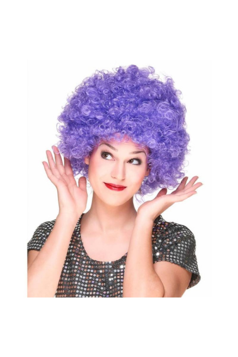 Mor Renk Kıvırcık Afro Bonus Parti Peruğu 120 gr
