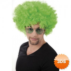 Yeşil Renk Kıvırcık Afro Bonus Peruk 120 gr