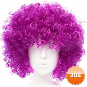 Koyu Mor Renk Violet Afro Bonus Saç Peruk