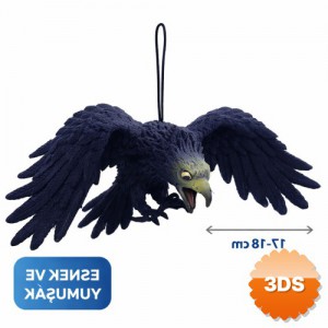 Asılabilir Lateks Kartal Dekor Süsü Siyah 17-18 cm
