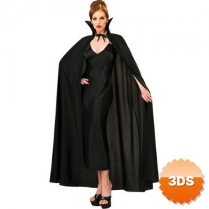 Siyaah Renk Yakalı Halloween Pelerini 120 cm