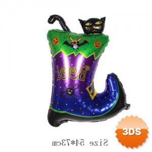 Halloween Çizmeli Kara Kedi Folyo Balon