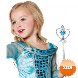 Karlar Ülkesi Elsa Asası, 32 cm Mavi Kalp İşlemeli
