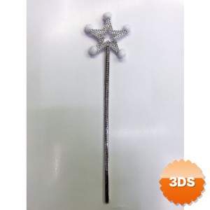 Yıldız Peri Asası Sihirli Değnek Beyaz Ponponlu 35 cm