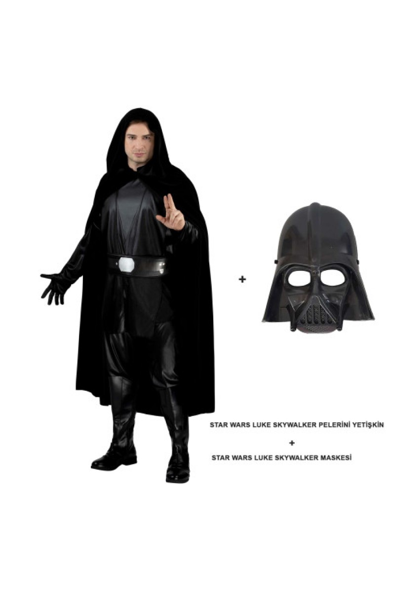 Star Wars Luke Skywalker Pelerini Yetişkin ve Maskesi