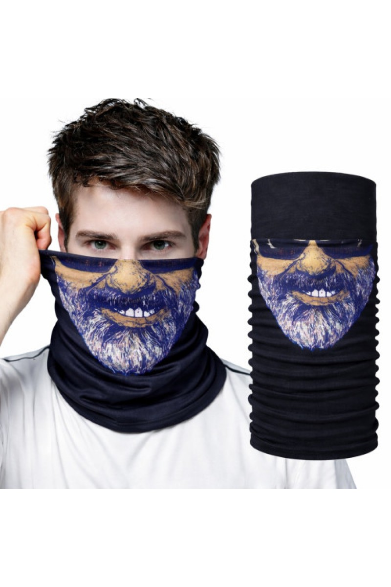 Sakallı Yüz Desenli Baf Buff Çok Amaçlı Boyunluk ve Maske 1 No