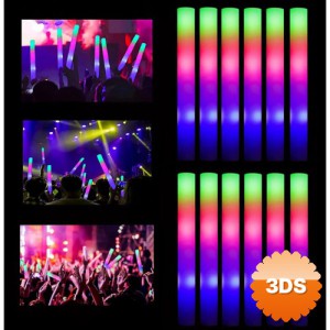 LED Işıklı Rengarenk Sünger Parti Çubuğu 46 cm 12 Adet