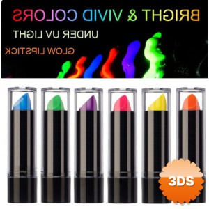 Karanlıkta Parlayan Yanan UV Neon Ruj Yüz Boyama 6 Adet 6 Renk