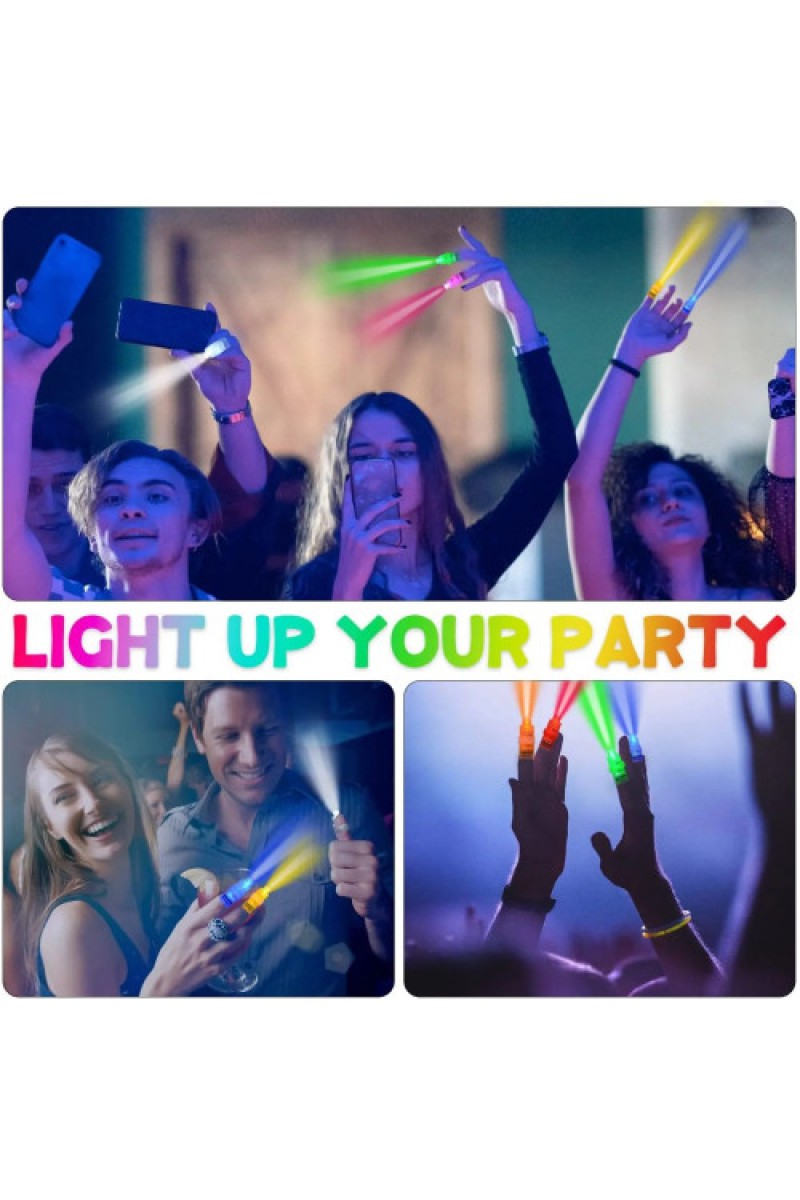 LED Işıklı Renkli Püsküllü Parmak Işığı 4 Renk 4 Adet