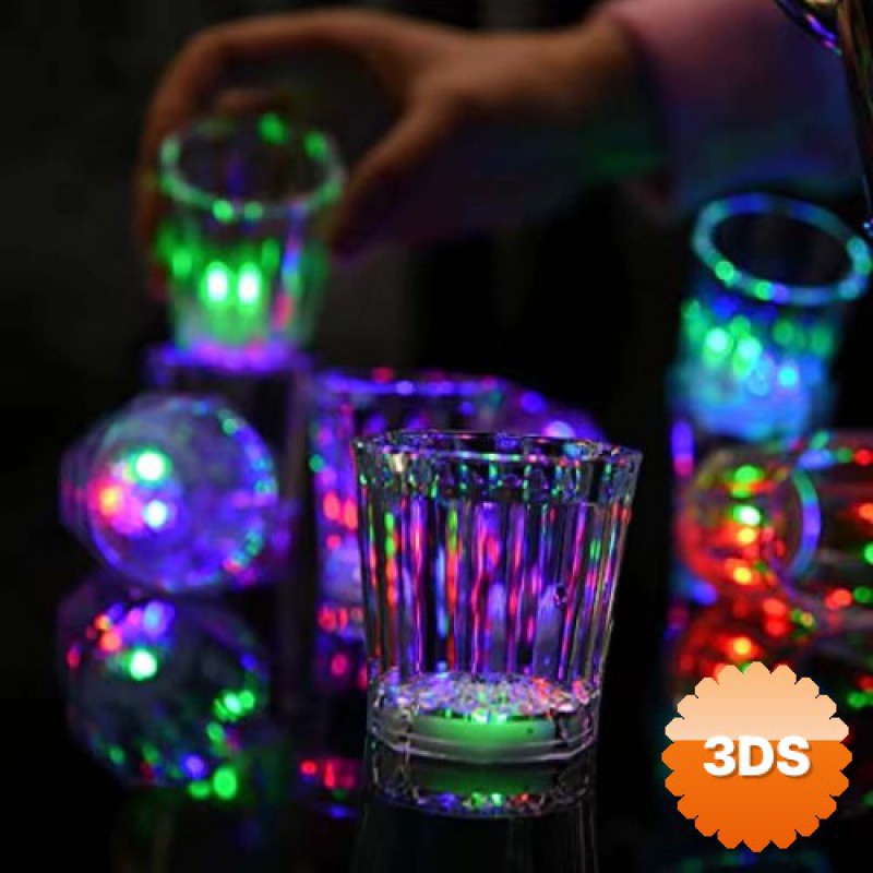 Renkli LED Parlayan Fiber Optik Glow Işıklı Bardak 5,5 x 5,5 cm