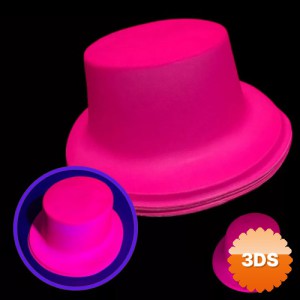 Neon Partisi Pembe Renk Plastik Fötr Şapka