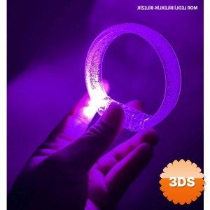 Mor LED Işıklı Baskı Yapılabilen Pilli Bileklik 1,5 cm
