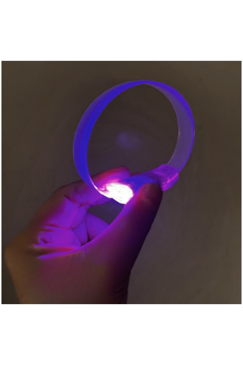 3 Modlu Pilli LED Işıklı Esnek Parti Bilekliği Mor