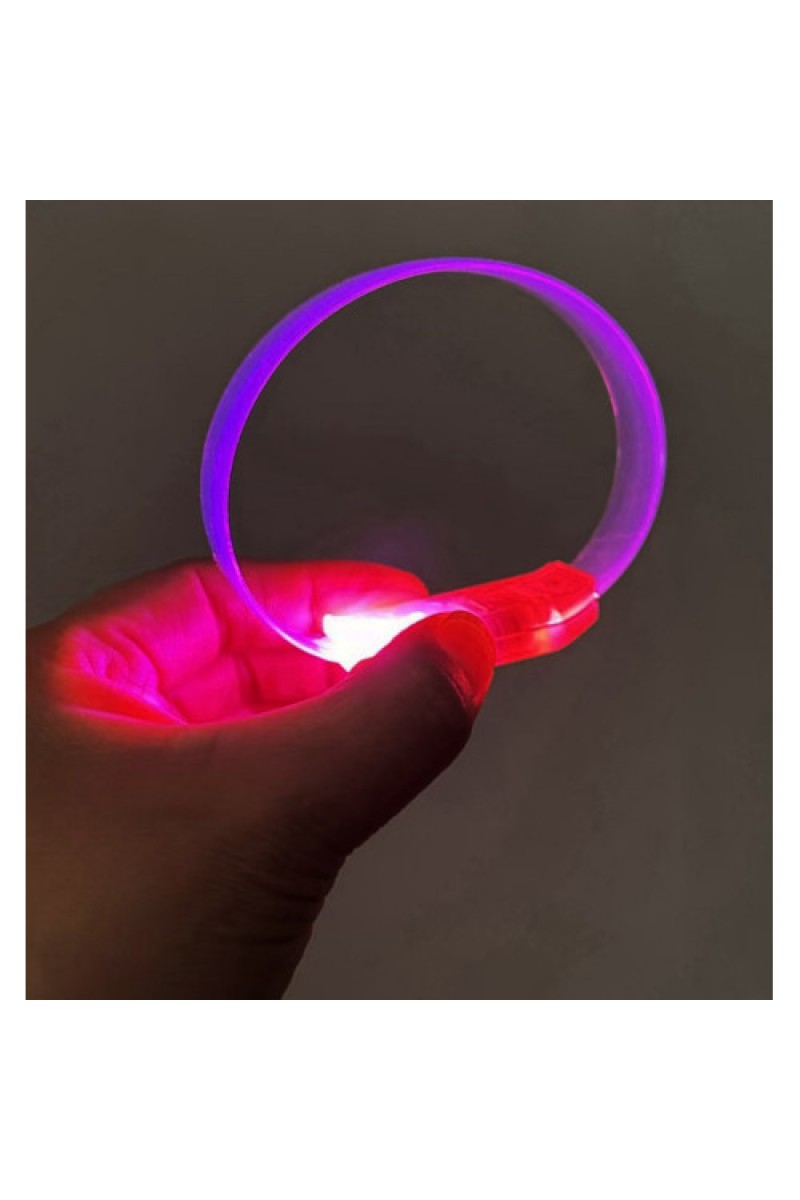 3 Modlu Pilli LED Işıklı Esnek Parti Bilekliği Pembe