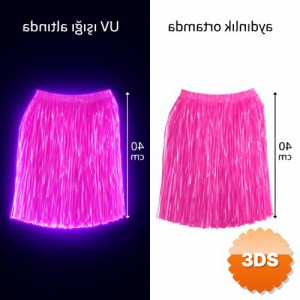 Neon Pembe Hawaii Parti Eteği 40 cm
