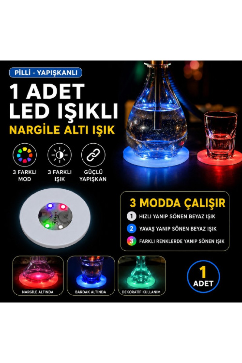 RGB LED Nargile Altı Işık 1 Adet