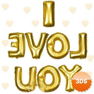 I Love You Folyo Balon Altın Renk 35 cm