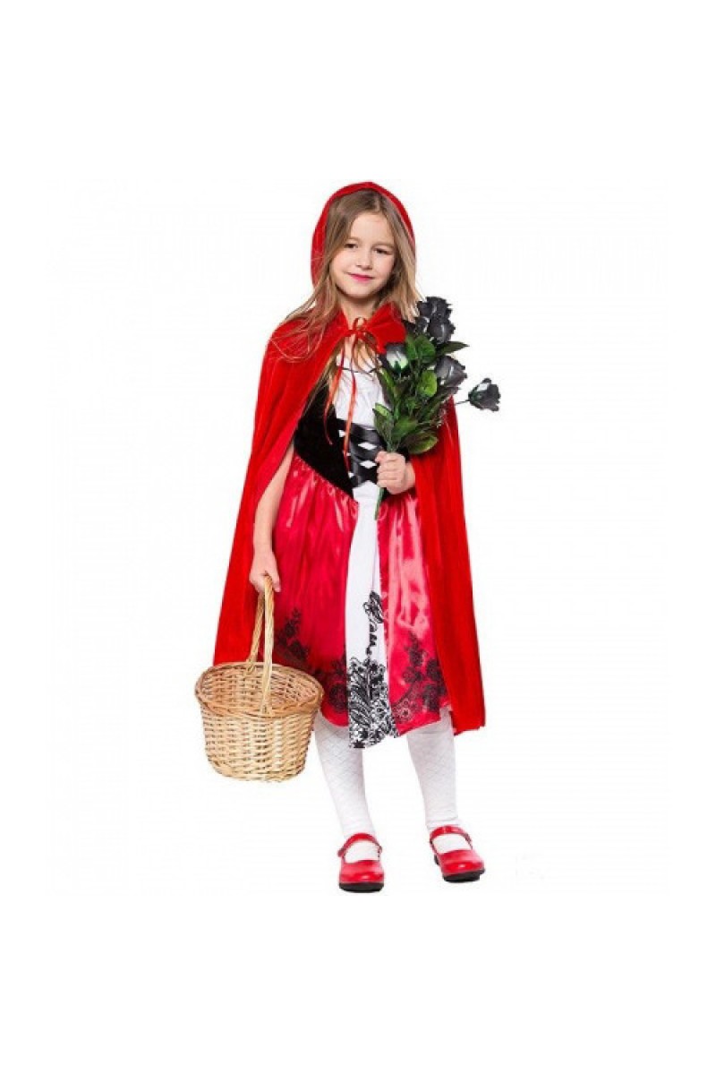 Kırmızı Başlıklı Kız Şapkalı Pelerin 90 cm