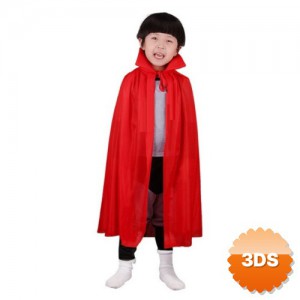 Kırmızı Renk Yakalı Pelerin Çocuk Boy 90 cm