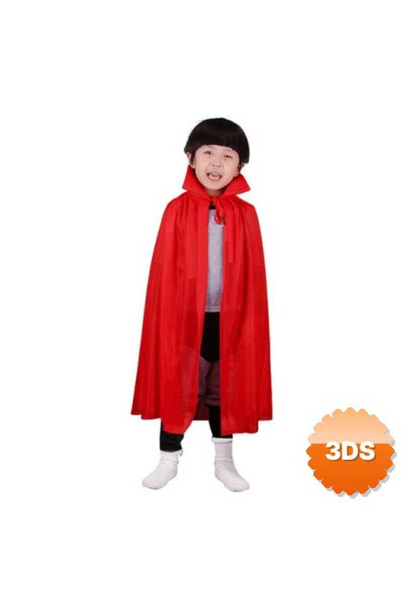 Kırmızı Renk Yakalı Pelerin Çocuk Boy 90 cm