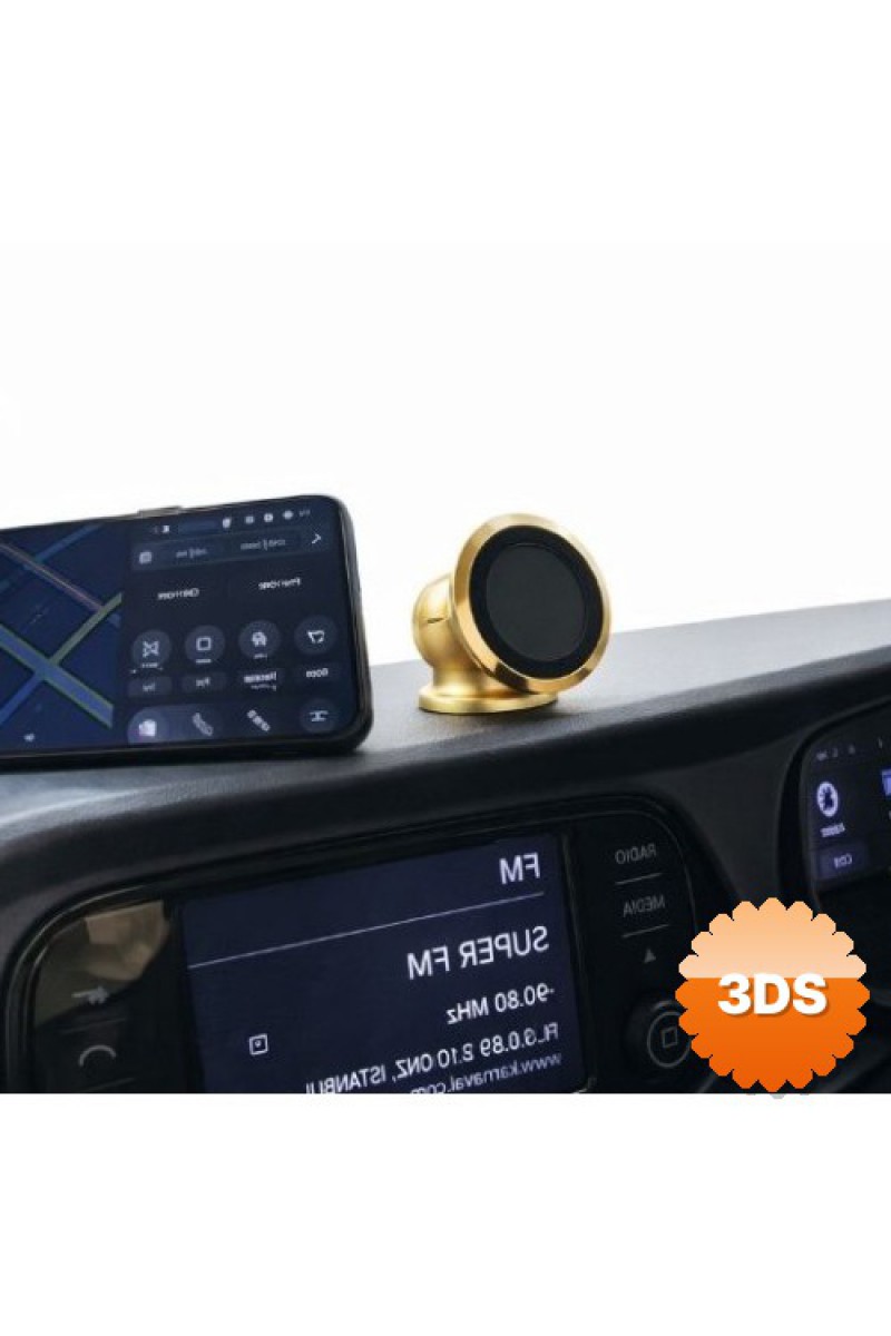 Metal Telefon Tutucu, Torpidoya Yapışan Mıknatıslı 360 Derece