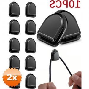 2 Paket Siyah Çok Amaçlı Yapışkanlı Kanca 10'lu