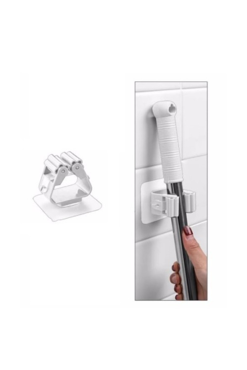 Yapışkanlı Pratik Mop Tutucu Beyaz