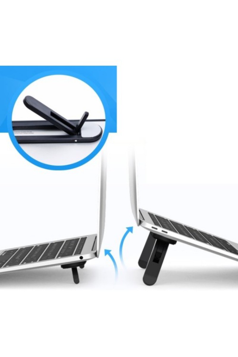 2 Kademeli Katlanabilir ve Yapışkanlı Laptop Standı, Siyah CM-438