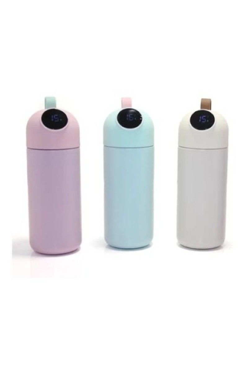 Dijital Göstergeli Termos, LCD Sıcaklık Gösterimli 19x6 cm