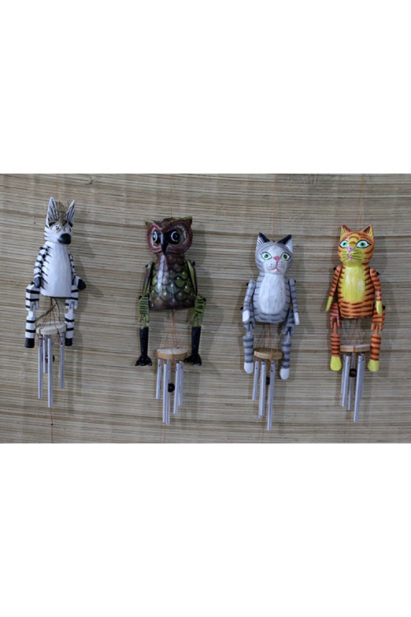 Ahsap Hayvan Figurlu Can (40 cm)