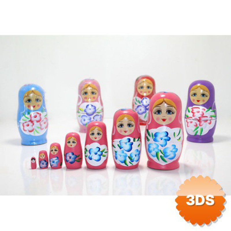 7'Li Ahşap Matruşka 16 cm