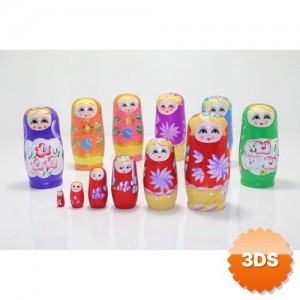 6'lı Ahşap Matruşka 14 cm