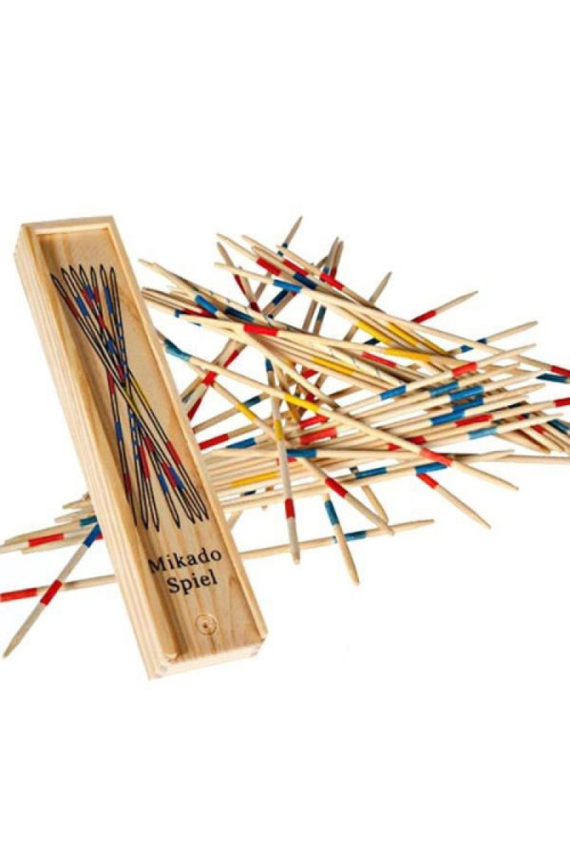 Ahşap Mikado Oyunu 20x4 cm Sürgülü Kutulu Zeka ve Strateji Oyunu