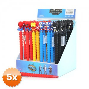 5 Adet 07 Uçlu Karışık Kahraman Figürlü Kurşun Kalem 17 cm