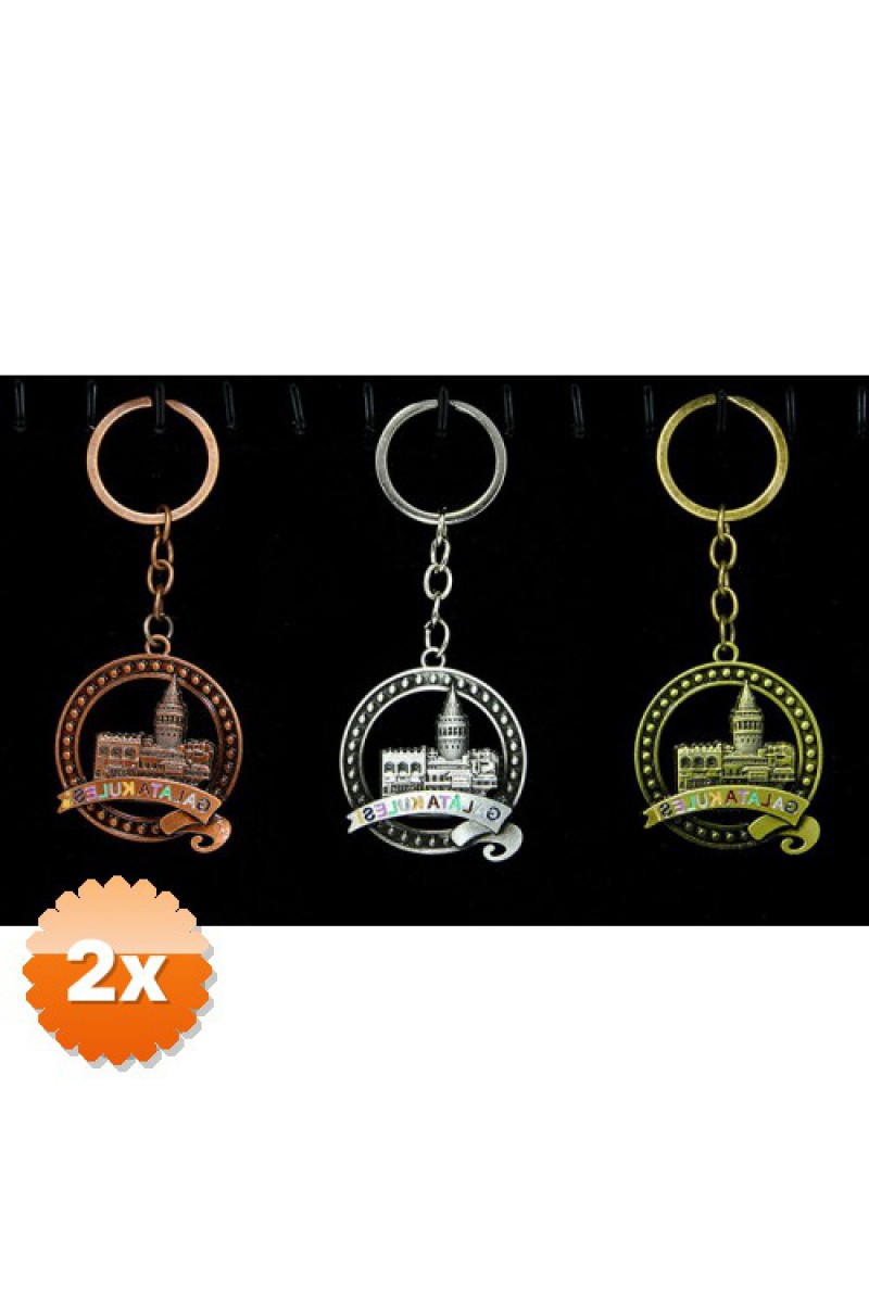 2 Adet Metal Galata Kulesi Anahtarlık 10 cm