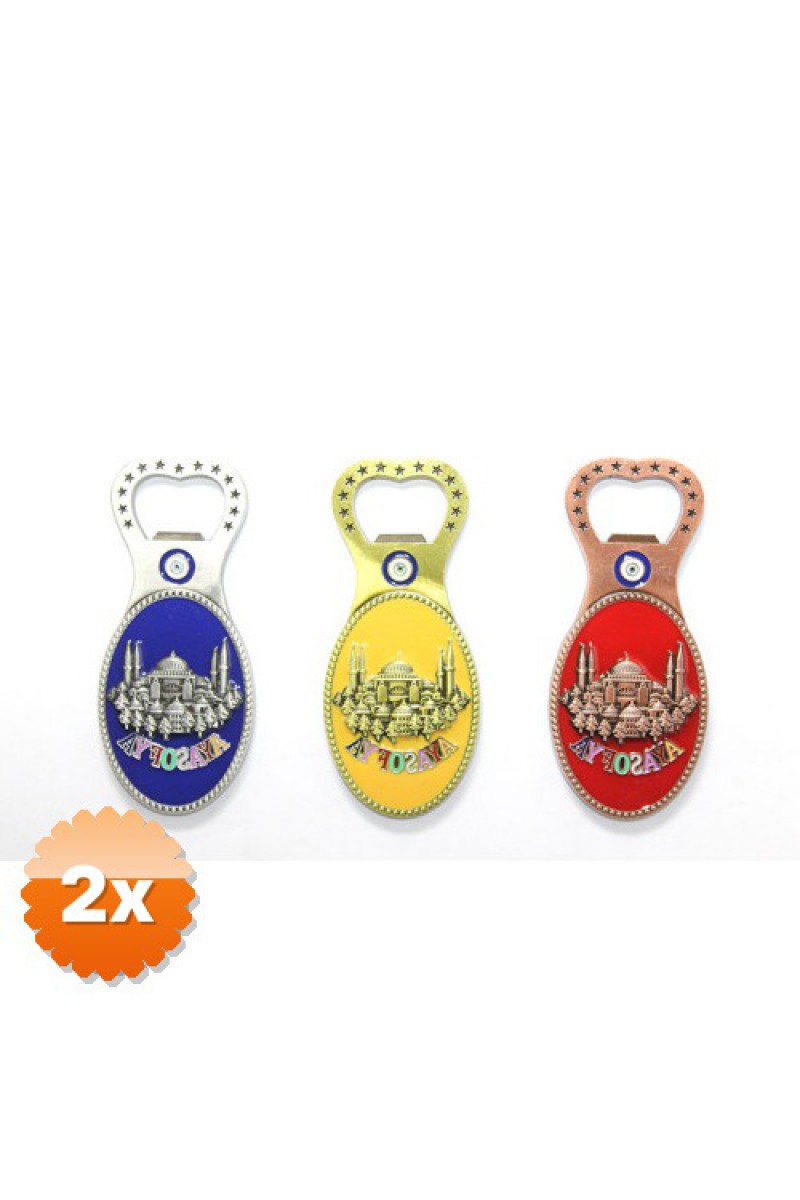 2 Adet Yöresel Ayasofya Magnet ve Açacak 10x4 cm