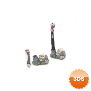 Polyester Kurukafa Figürlü Tükenmez Kalem 16 cm ALK2431