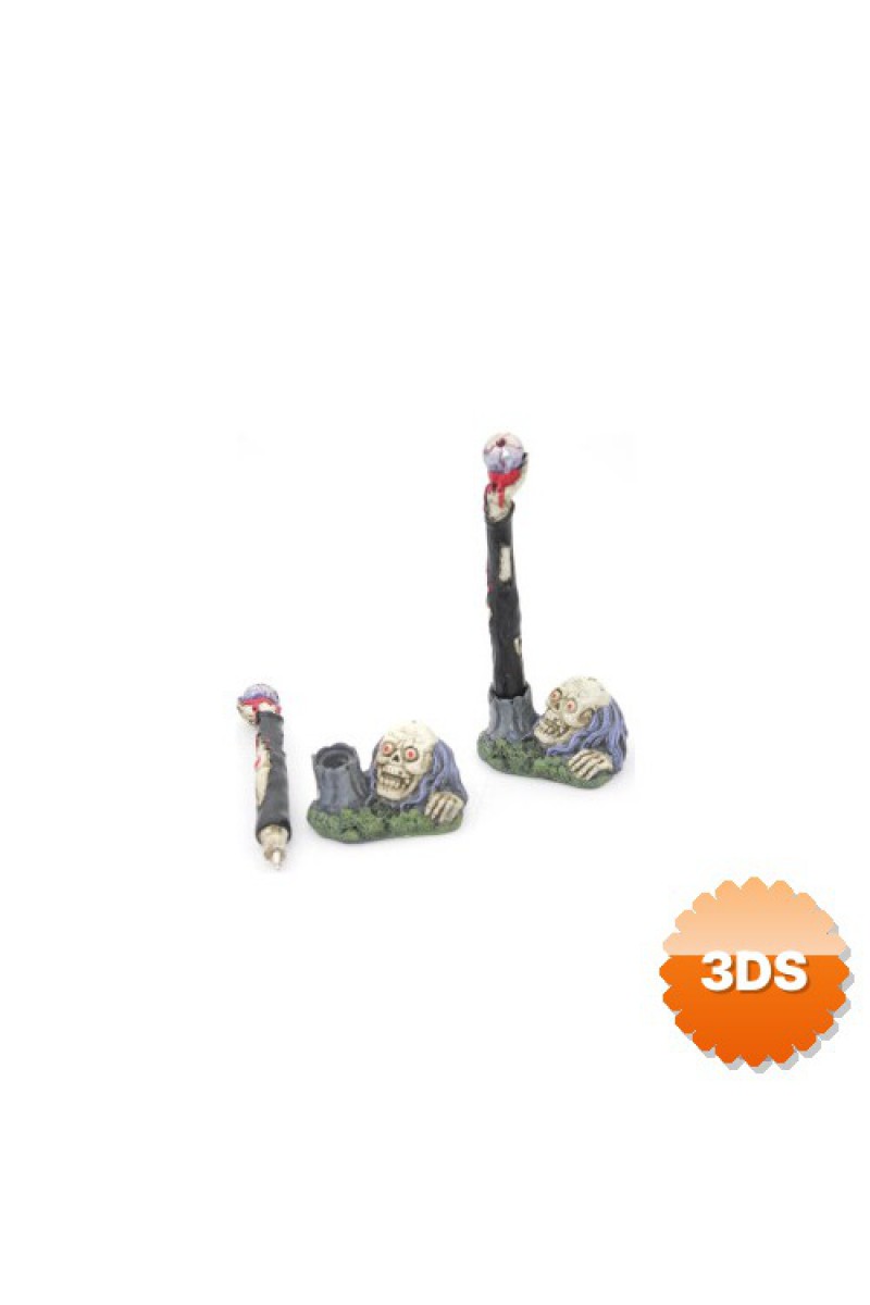 Polyester Kurukafa Figürlü Tükenmez Kalem 16 cm ALK2431
