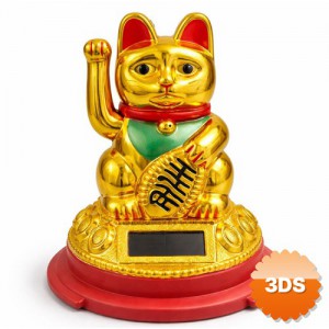 Güneş Enerjili Pati Sallayan Şans Kedisi Maneki Neko