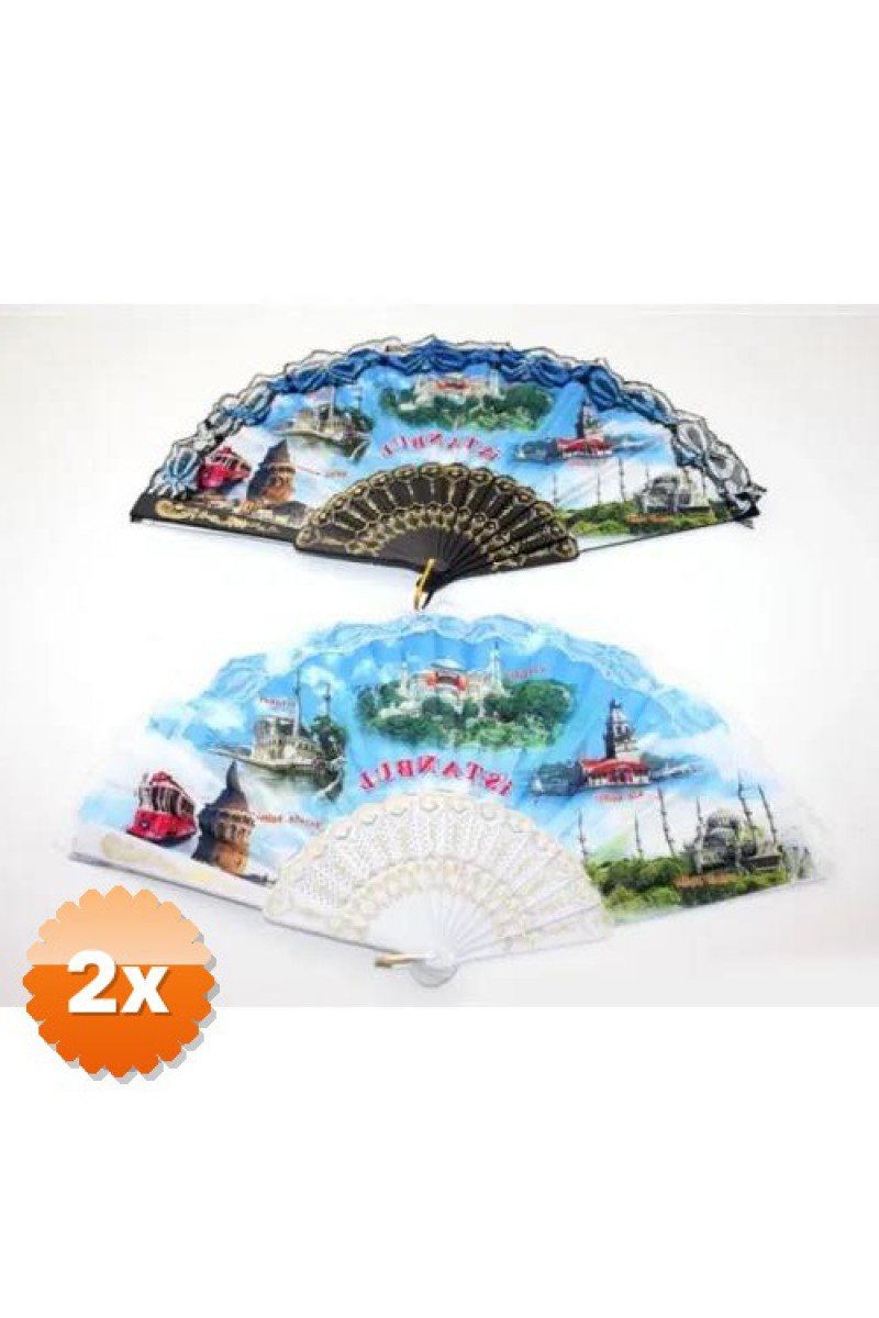 2 Adet Plastik Yöresel Yelpaze 23 cm