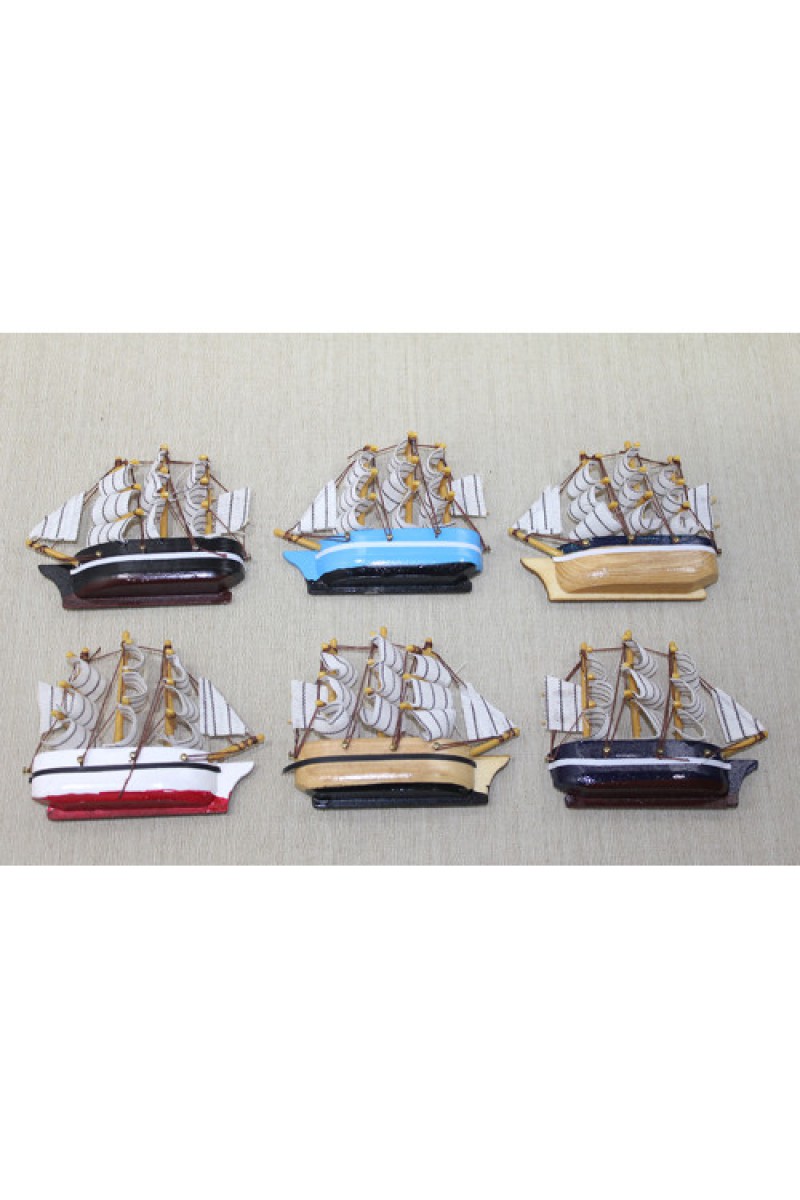 Ahşap Gemi Magnet 10 x 8 Cm