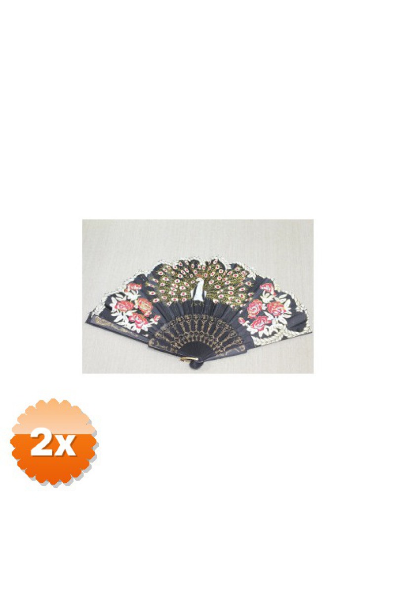 2 Adet Plastik Tavuskuşu Yelpaze ALK3570 23 cm